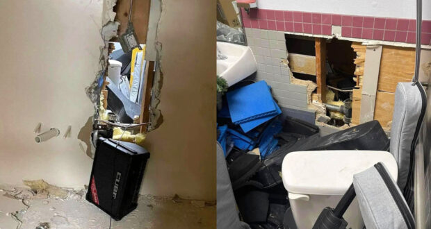 impulse music burglary damage to the wall