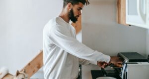 Man at Microwave
