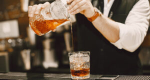 Man mixing drink