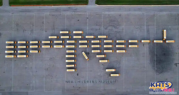 school bus procession