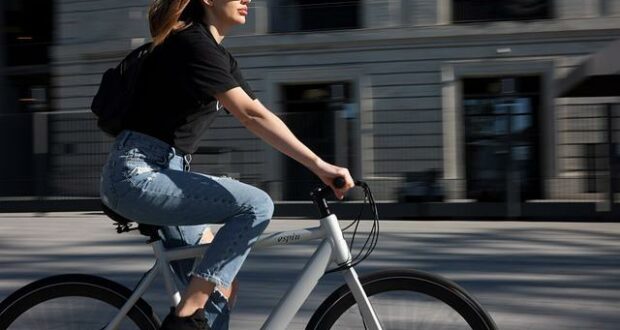 Woman riding bike