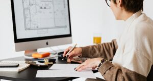 Working on computer