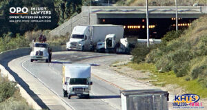 truck overturn newhall pass 013123