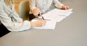 women at desk