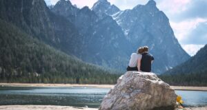 Couple on a rock