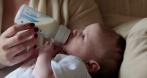 Baby with bottle