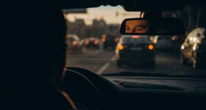 Driving in car