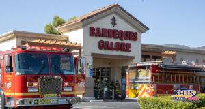 Firefighters inspecting Barbeques Galore