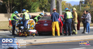 First responders helping an accident victim