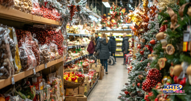 A holiday isle in a grocery store