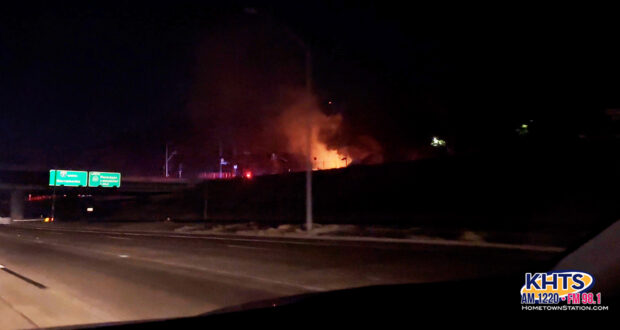 Hurst fire seen from the 405 freeway