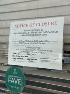 Notice of closure posted in the window