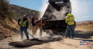 SoCalGas workers fill potholes along Old Ridge Route