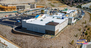 An aerial view of on going construction of Sand Canyon Village
