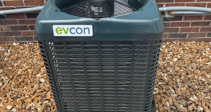 A Trenton home with an HVAC unit installed.