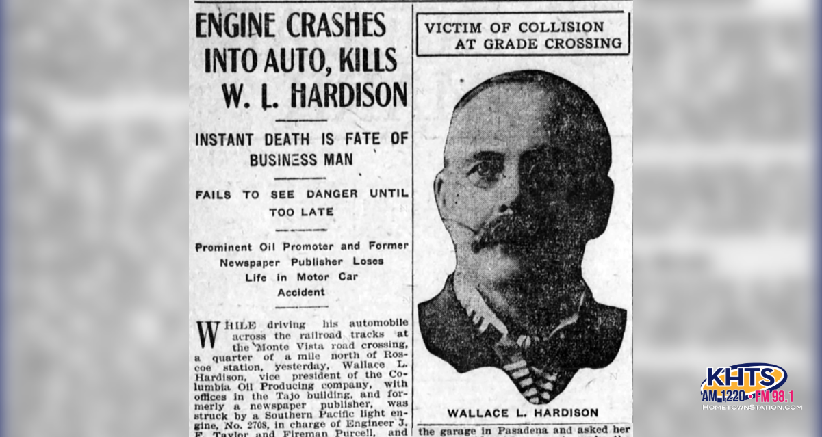 hometownstation.com - Jade Aubuchon - Today In SCV History: April 10, 1909 - Oil Tycoon, Former Newspaper Publisher Wallace L. Hardison Killed In Train Collision