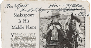 wyatt earp letter william s. hart 010726
